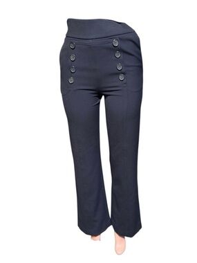 Joie black Wide Leg Pants with Button Detail size 0